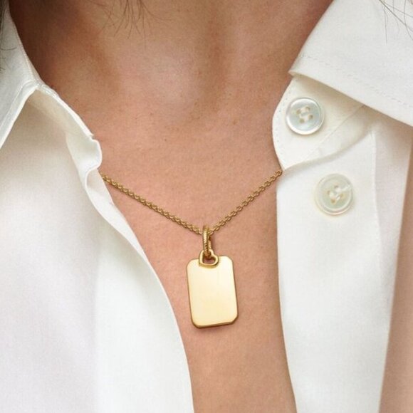 Pandora Engravable Rectangle Tag Pendant - Picture 5 of 6